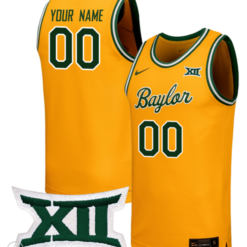Custom Baylor Bears Jersey College Basketball Game Stiched Yellow