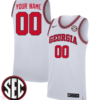 Custom Georgia Bulldogs Jersey College Basketball Stiched Throwback White
