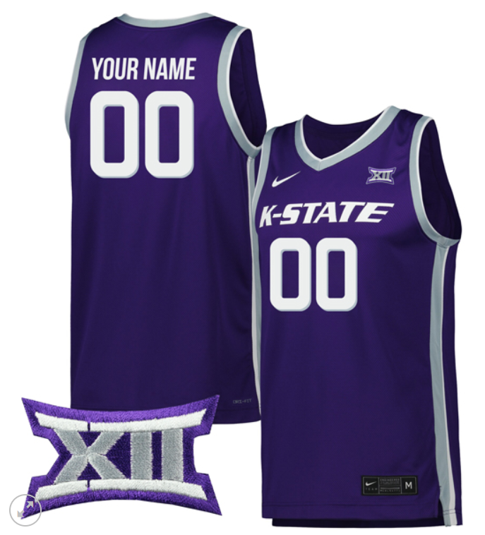 Custom Kansas State Wildcats Jersey College Basketball Stiched Purple