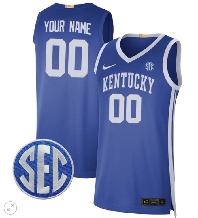 Custom Kentucky Wildcats Jersey College Basketball Stiched Limited Royal