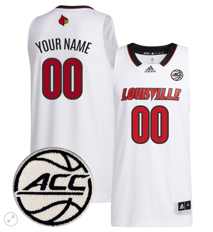 Custom Louisville Cardinals Jersey College Basketball Stiched Game White