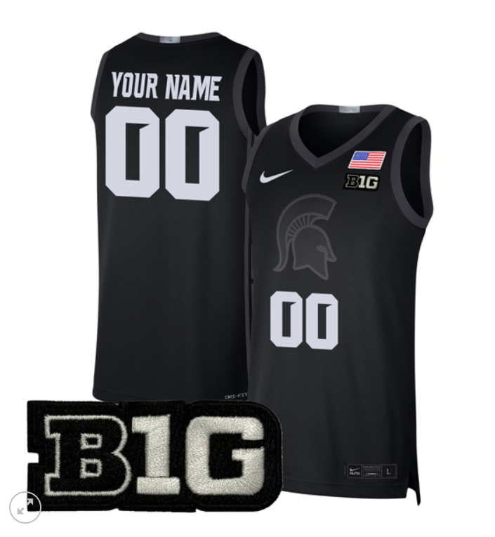 Custom Michigan State Spartans Jersey College Basketball Stiched Limited Black