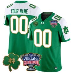 Custom Notre Dame Fighting Irish Jersey Name, Number 2024 Sugar Bowl Patch V2 Alternate Football All Stitched