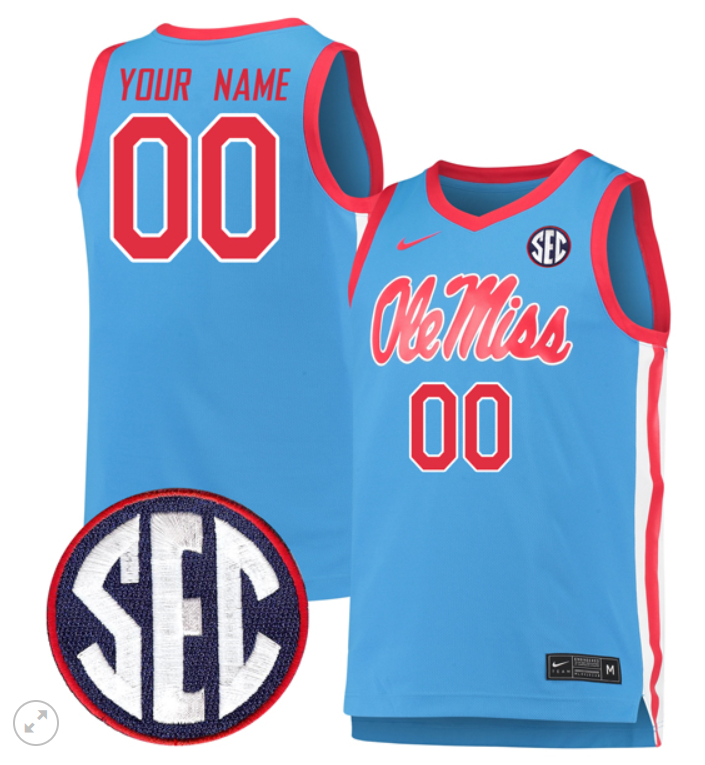 Custom Ole Miss Rebels Jersey College Basketball Stiched Game