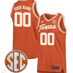 Alternative view of Custom Texas Longhorns Jersey College Basketball Stiched Game