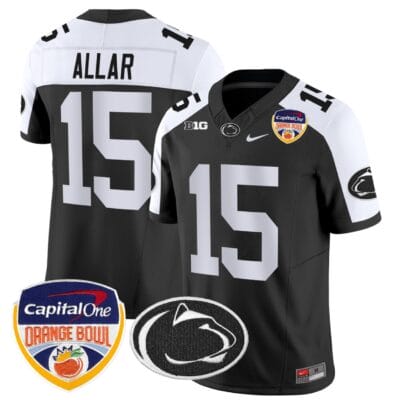 Drew Allar Jersey #15 Penn State Orange Bowl Patch Stitched Alternate Football