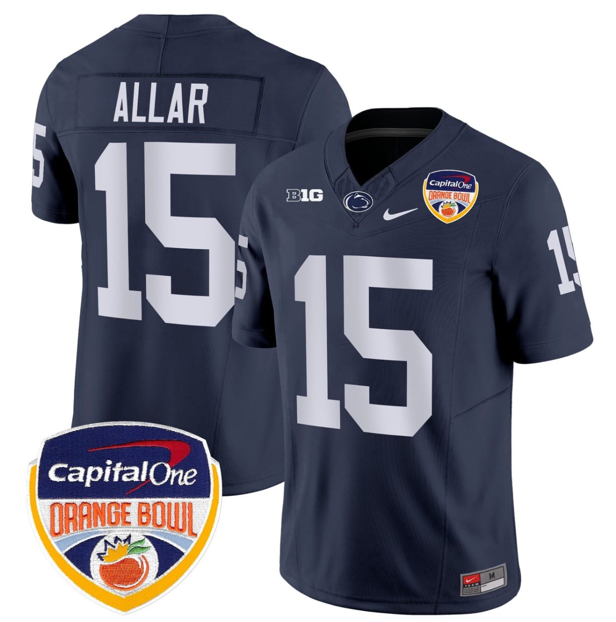 Drew Allar Jersey #15 Penn State Orange Bowl Patch Stitched Alternate Football - Image 4