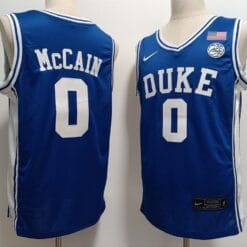 Duke Blue Devils #0 Mccain Jersey College Basketball Stiched Blue White