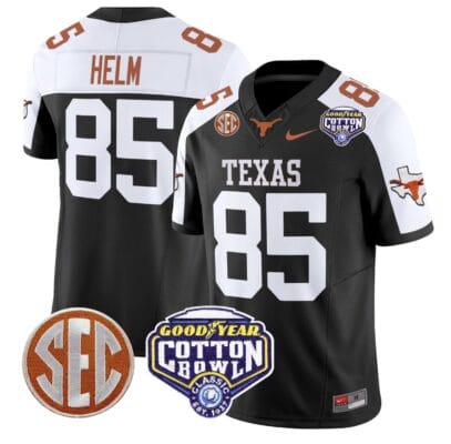 Gunnar Helm Jersey #85 Texas Longhorns Cotton Bowl Patch Alternate Football