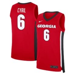 Georgia Bulldogs #6 Somto Cyril Jersey NIL Men's Basketball Replica Player - Red