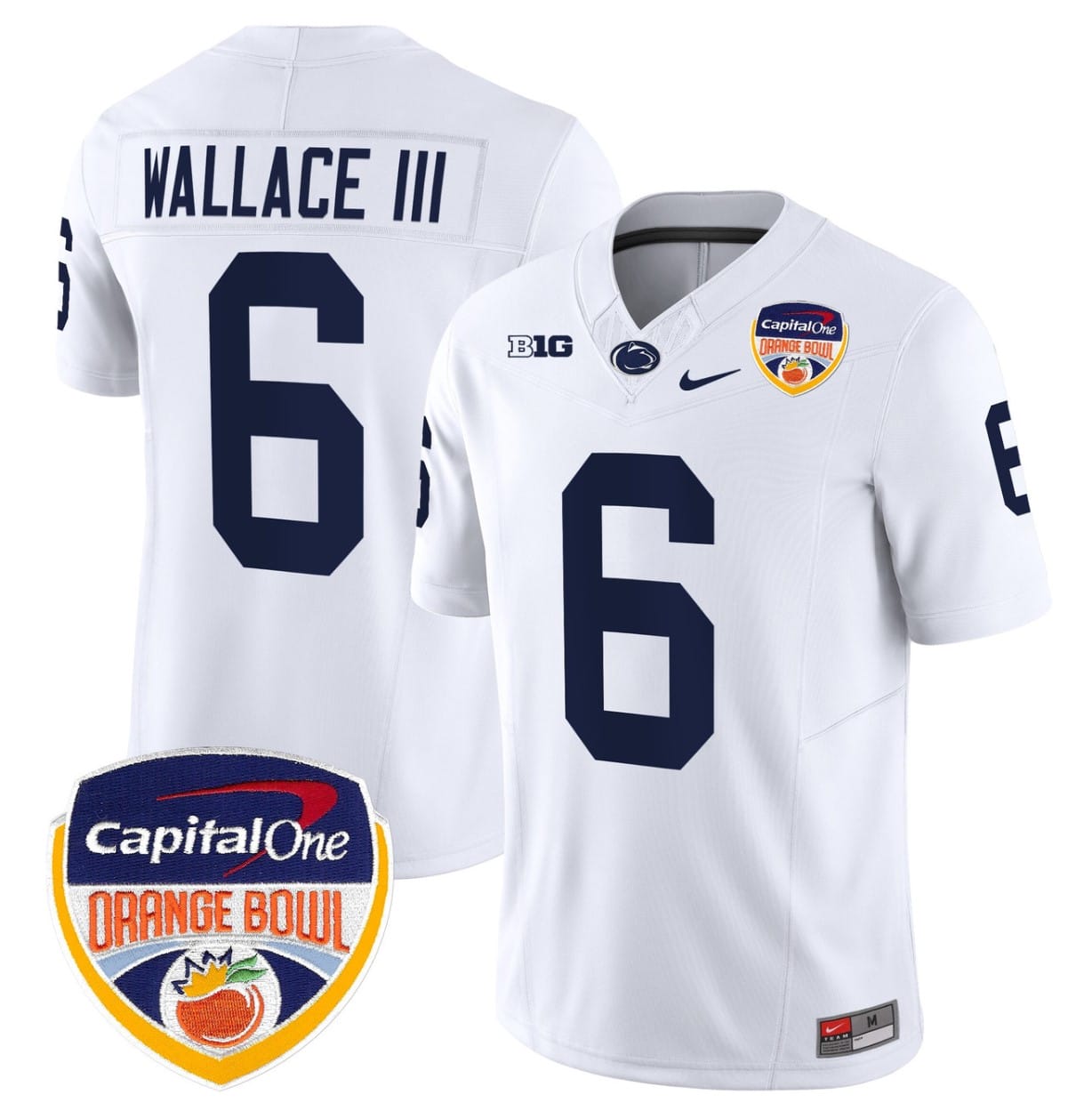 Harrison Wallace III Jersey #6 Penn State Orange Bowl Patch Alternate Football - Image 3