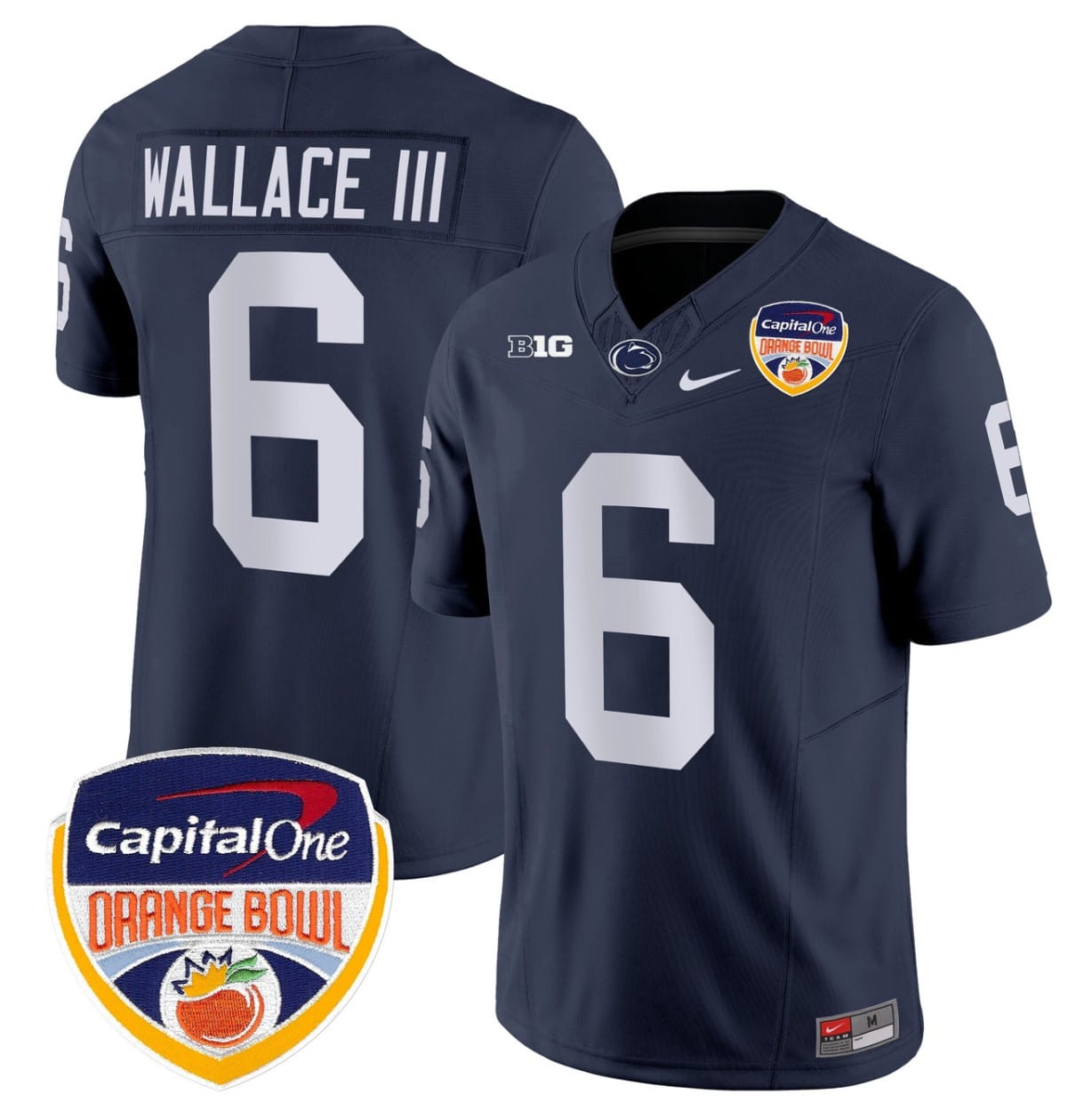 Harrison Wallace III Jersey #6 Penn State Orange Bowl Patch Alternate Football - Image 4