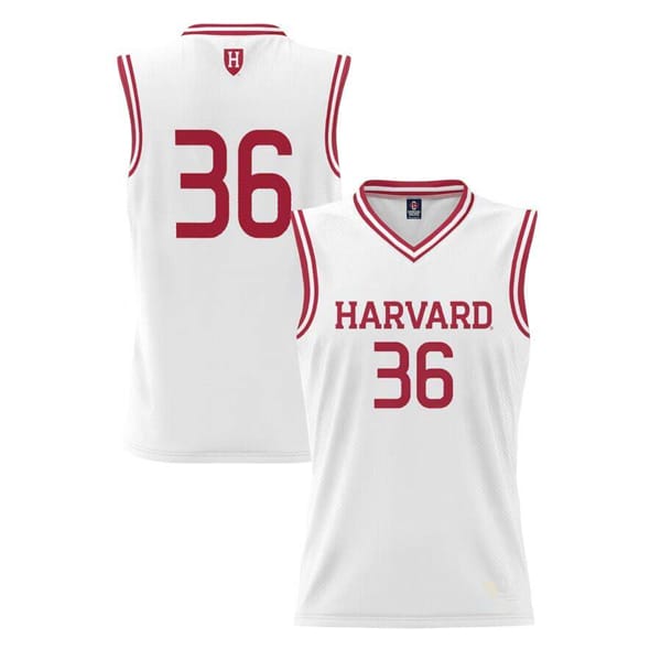 Harvard Crimson Jersey Active Player #36 Custom White Basketball