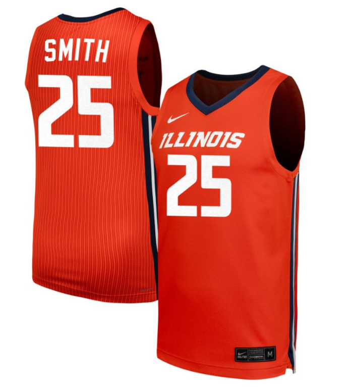 Hayven Smith Jersey #25 Illinois Fighting Illini NIL Basketball Orange