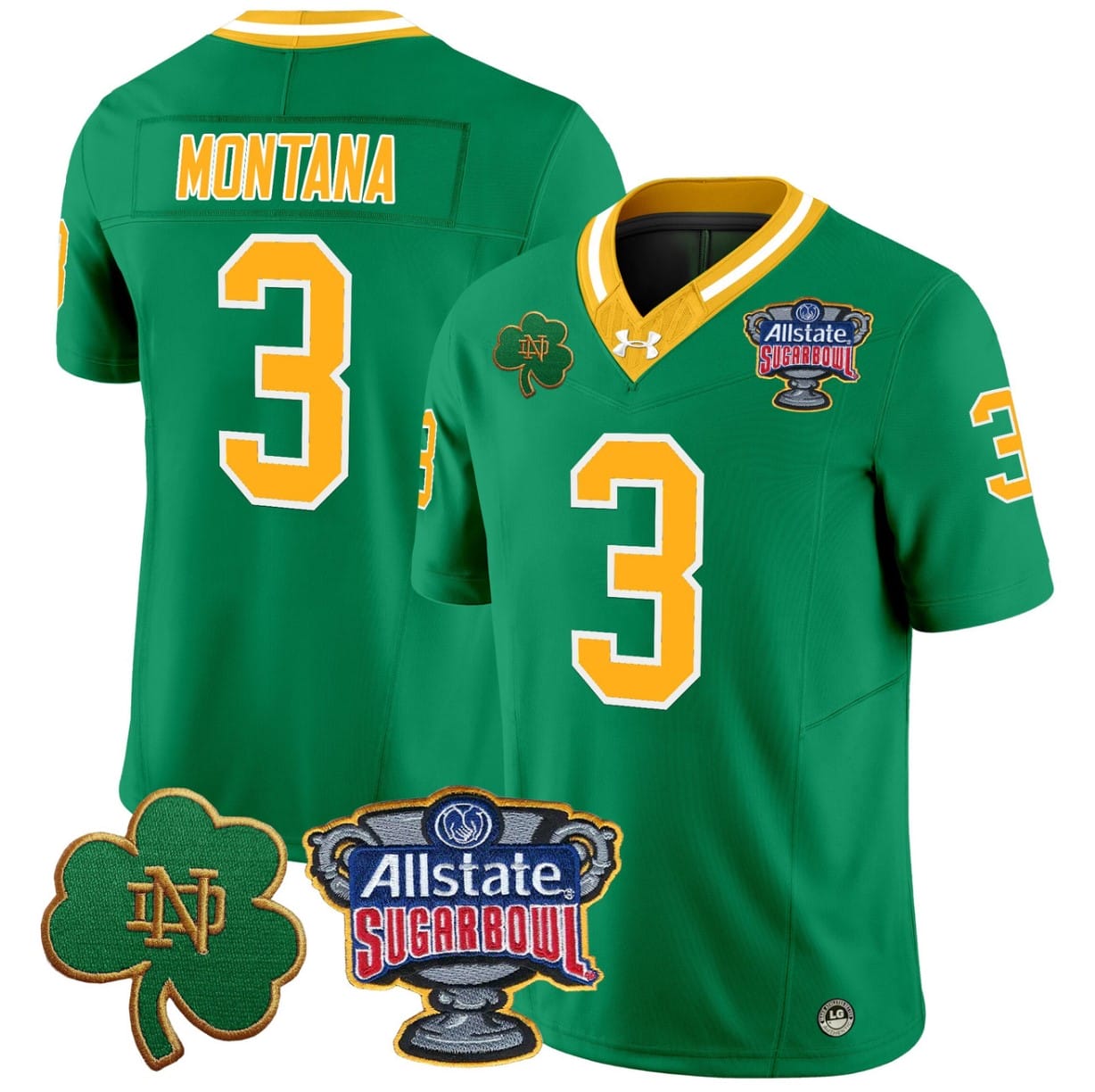 Joe Montana Jersey #3 Notre Dame 2024 Sugar Bowl Patch V2 Stitched Alternate Football All Stitched - Image 4