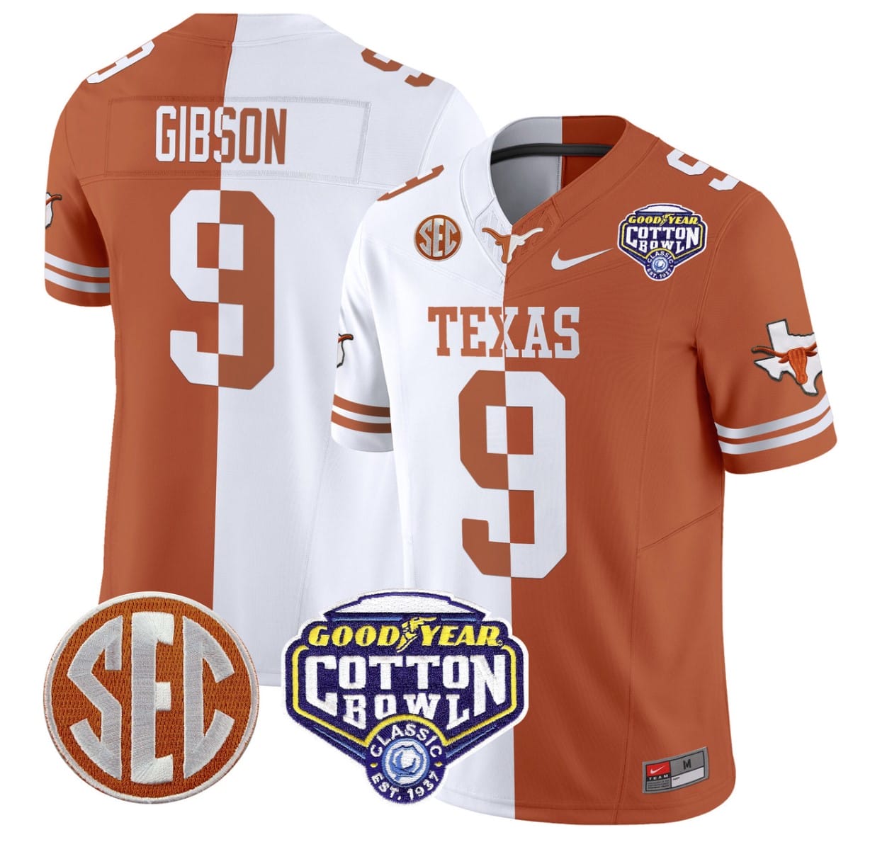 Jerrick Gibson Jersey #9 Texas Longhorns Cotton Bowl Patch Alternate Football - Image 4