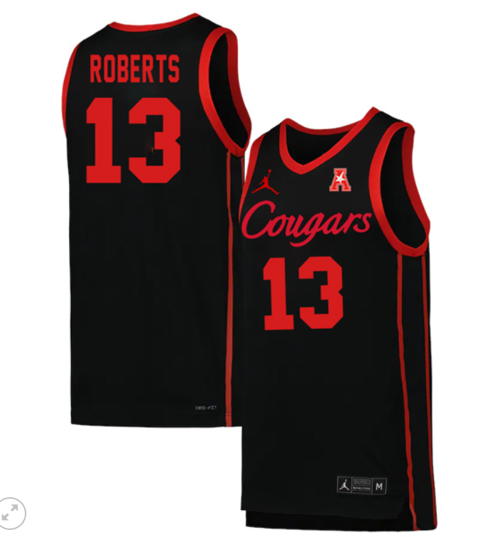 JWan Roberts Jersey #13 Houston Cougars Basketball Stiched Black
