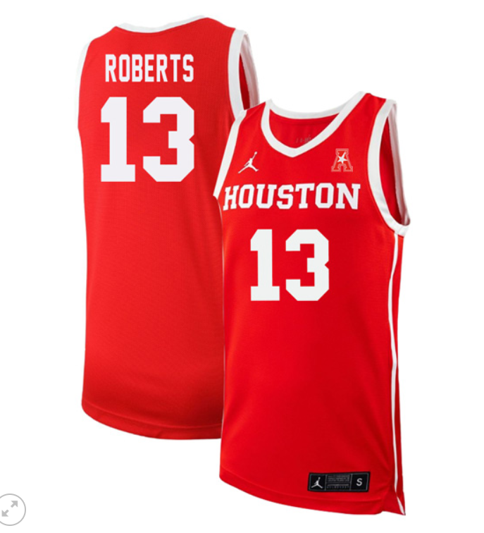 JWan Roberts Jersey #13 Houston Cougars Basketball Stiched Red