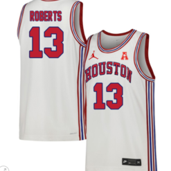 JWan Roberts Jersey #13 Houston Cougars Basketball Stiched Throwback White