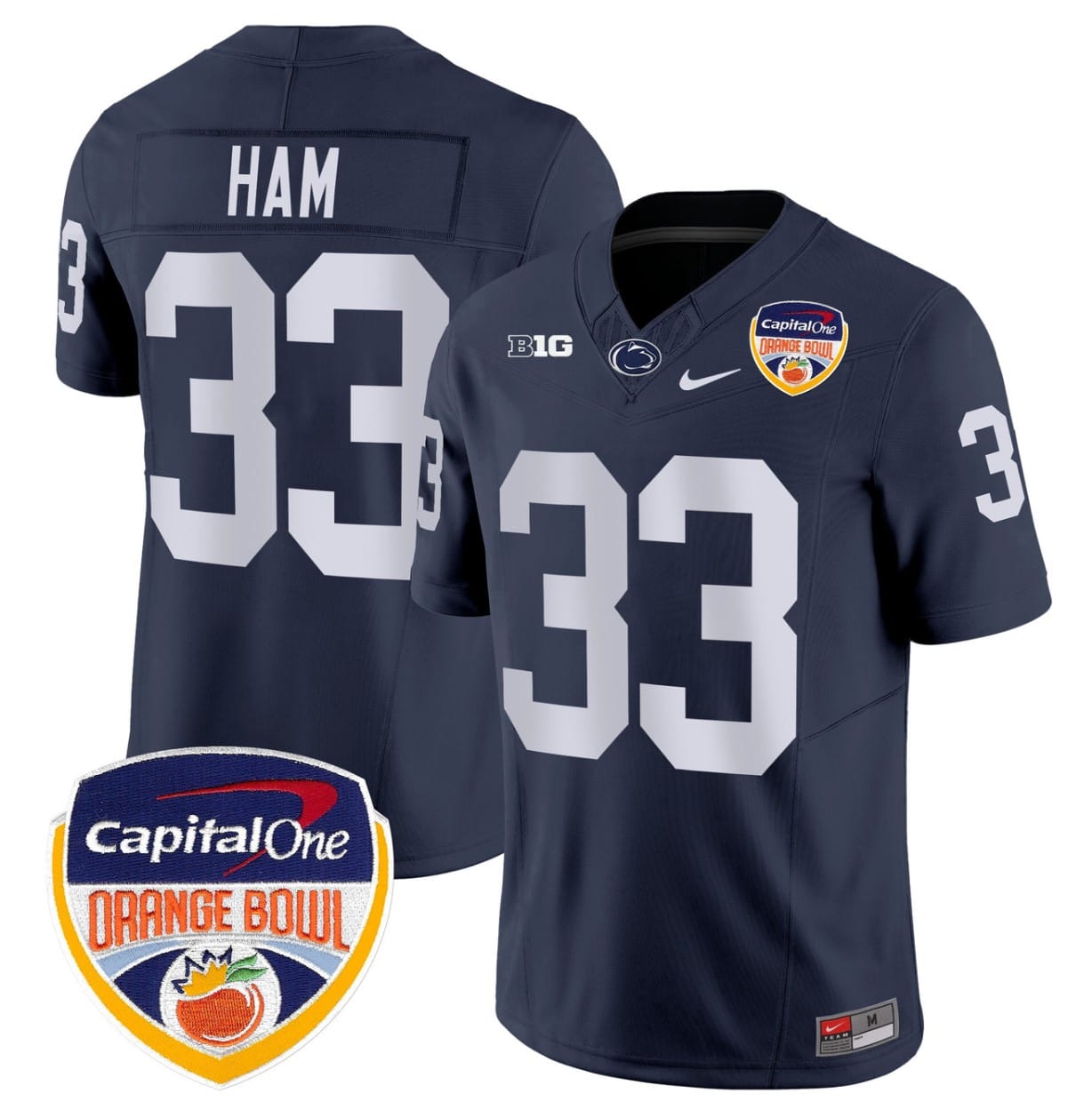 Jack Ham Jersey #33 Penn State Orange Bowl Patch Stitched Alternate Football - Image 4