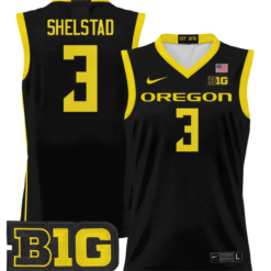 Alternative view of Jackson Shelstad Jersey #3 Oregon Ducks 2024 Lightweight Basketball