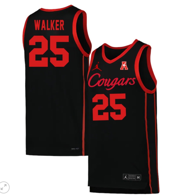Jarace Walker Jersey #25 Houston Cougars College Basketball Stiched Black