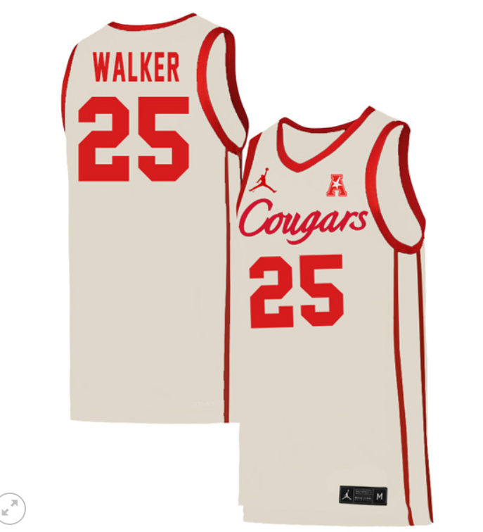 Jarace Walker Jersey #25 Houston Cougars College Basketball Stiched White