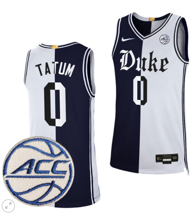 Jayson Tatum Jersey #0 Duke Blue Devils College Basketball Stiched Navy White