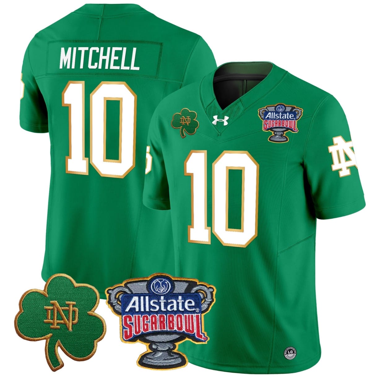 Kris Mitchell Jersey #10 Notre Dame 2024 Sugar Bowl Patch V2 Alternate Football All Stitched - Image 6
