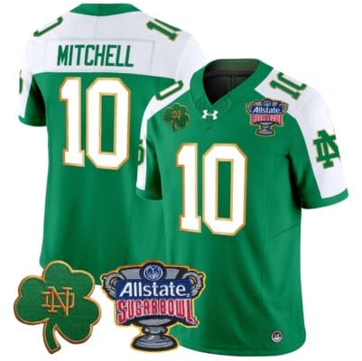 Kris Mitchell Jersey #10 Notre Dame 2024 Sugar Bowl Patch V2 Alternate Football All Stitched