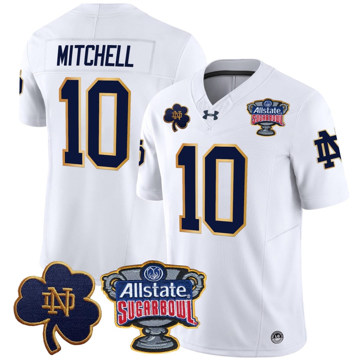Kris Mitchell Jersey #10 Notre Dame 2024 Sugar Bowl Patch V2 Alternate Football All Stitched - Image 4