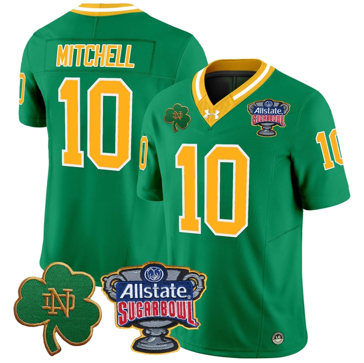 Kris Mitchell Jersey #10 Notre Dame 2024 Sugar Bowl Patch V2 Alternate Football All Stitched - Image 3