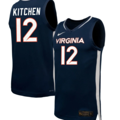 Kamryn Kitchen Jersey #12 Virginia Cavaliers NIL Basketball Navy