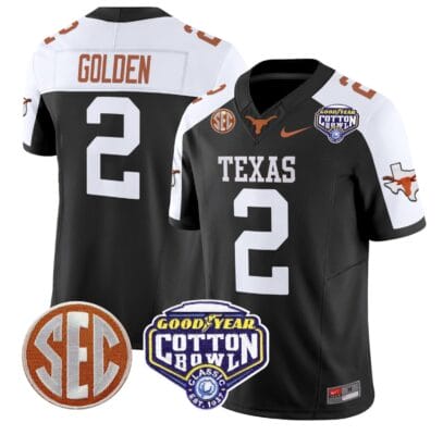 Matthew Golden Jersey #2 Texas Longhorns Cotton Bowl Patch Alternate Football
