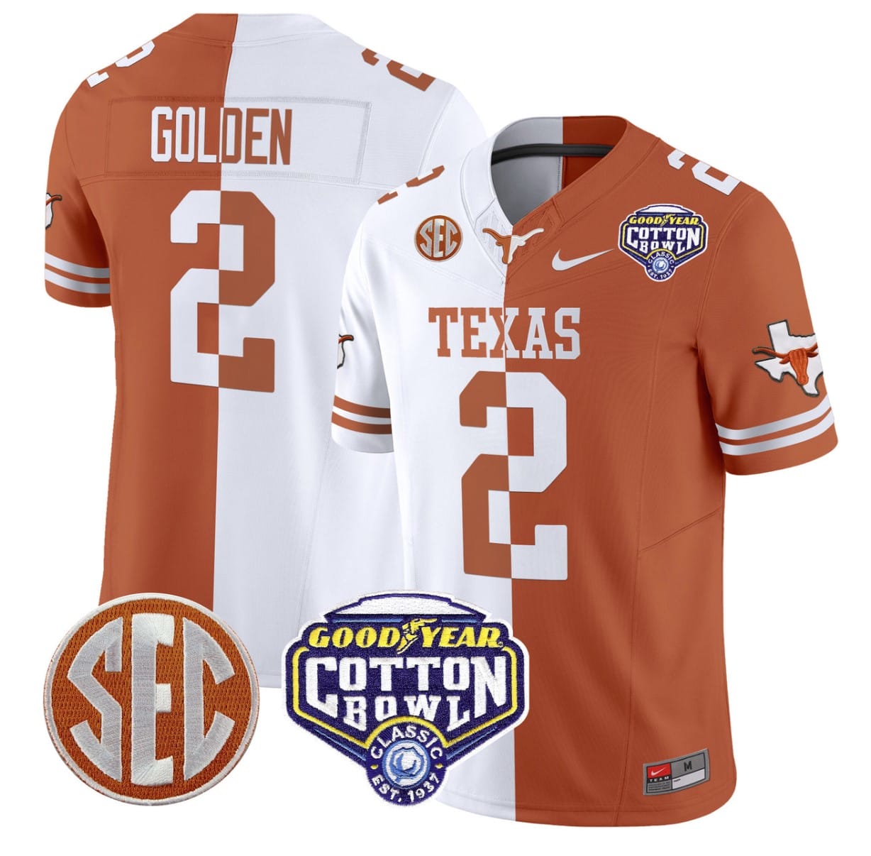 Matthew Golden Jersey #2 Texas Longhorns Cotton Bowl Patch Alternate Football - Image 5