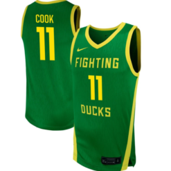 Mookie Cook Jersey #11 Oregon Ducks NIL Basketball Green