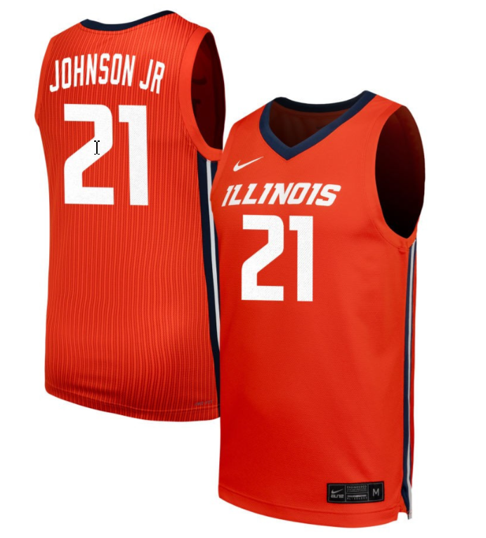 Morez Johnson Jr Jersey #21 Illinois Fighting Illini NIL Basketball Orange