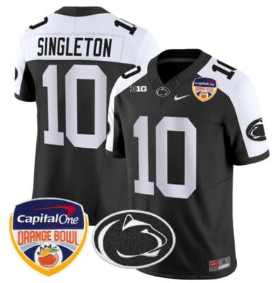 Nicholas Singleton Jersey #10 Penn State Orange Bowl Patch Alternate Football