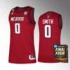 NC State Wolfpack #0 DJ Horne Jersey 2024 NCAA March Madness Final Four Red