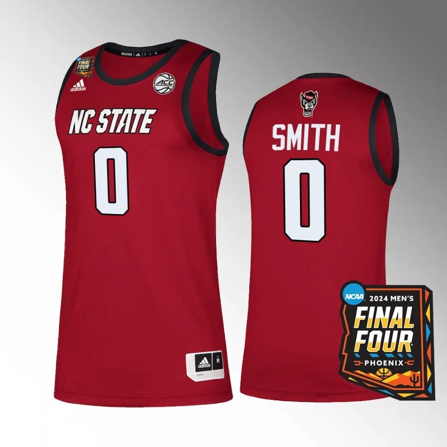 NC State Wolfpack #0 DJ Horne Jersey 2024 NCAA March Madness Final Four Red