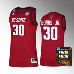 NC State Wolfpack #30 D.J. Burns Jr Jersey 2024 NCAA March Madness Final Four