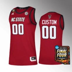 Custom NC State Wolfpack Jersey 2024 NCAA March Madness Final Four Red