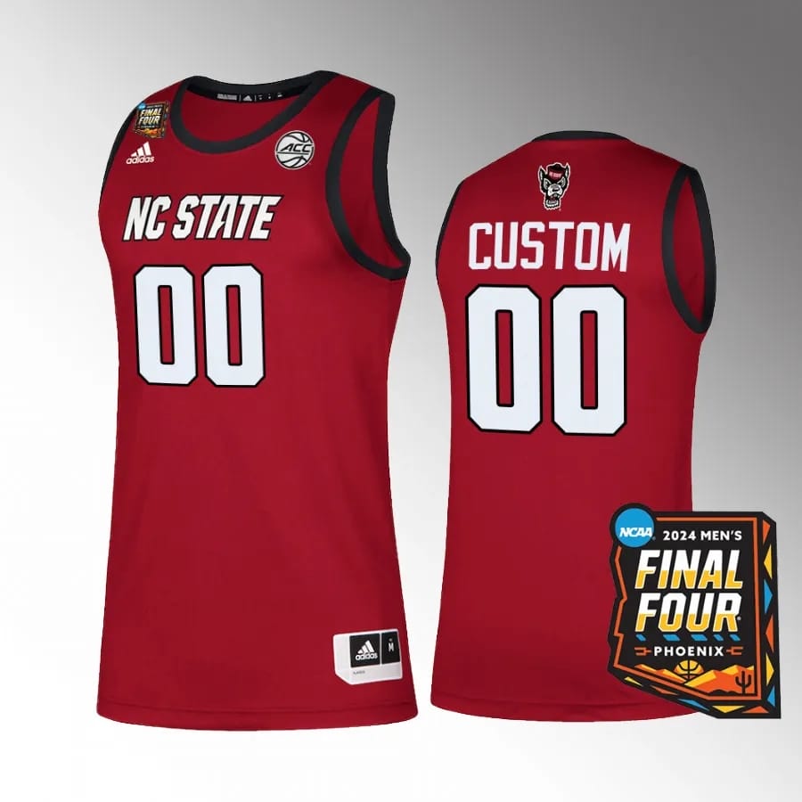Custom NC State Wolfpack Jersey 2024 NCAA March Madness Final Four Red