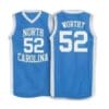 North Carolina Tar Heels #52 James Worthy Jersey Blue Throwback Stitched