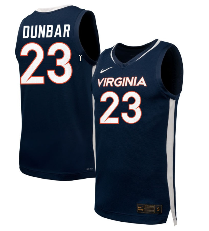 Payton Dunbar Jersey #23 Virginia Cavaliers NIL Basketball Navy