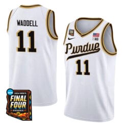 Purdue Boilermakers #11 Brian Waddell Jersey 2024 Final Four Patch Basketball White