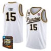 Purdue Boilermakers #15 Zach Edey Jersey 2024 Final Four Patch Basketball White