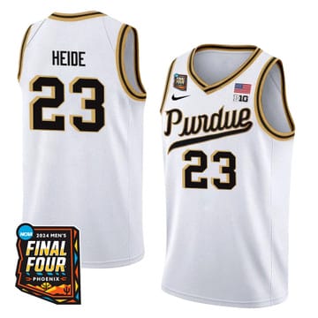 Purdue Boilermakers #23 Camden Heide Jersey 2024 Final Four Patch Basketball White