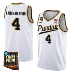 Purdue Boilermakers #4 Trey Kaufman-Renn 2024 Final Four Patch Basketball White