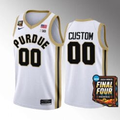 Custom Purdue Boilermakers Jersey 2024 NCAA March Madness Final Four White